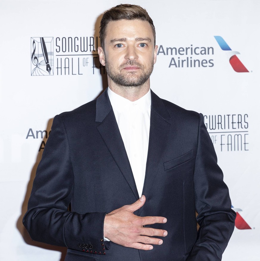USA: Songwriters Hall of Fame Annual Induction Justin Timberlake attends Songwriters Hall Of Fame 50th Annual Induction And Awards Dinner at The New York Marriott Marquis New York New York United Stat ...