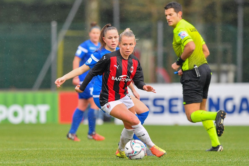 February 7, 2021, Milan, Italy, Italy: Milan, Italy, Feb 07th 2021 Julia Simic (#91 AC Milan) during the Serie A women&#039;s match between AC Milan and San Marino Academy at Vismara Sports Center in  ...