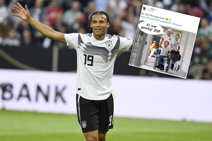 Leroy Sane in Aktion beim Fussbal EM-Qualifikations- Spiel BRD-Estland am 11 Juni 2019 in Mainz. DFL regulations prohibit any use of photographs as image sequences and / or quasi-video. Leroy Sane in  ...