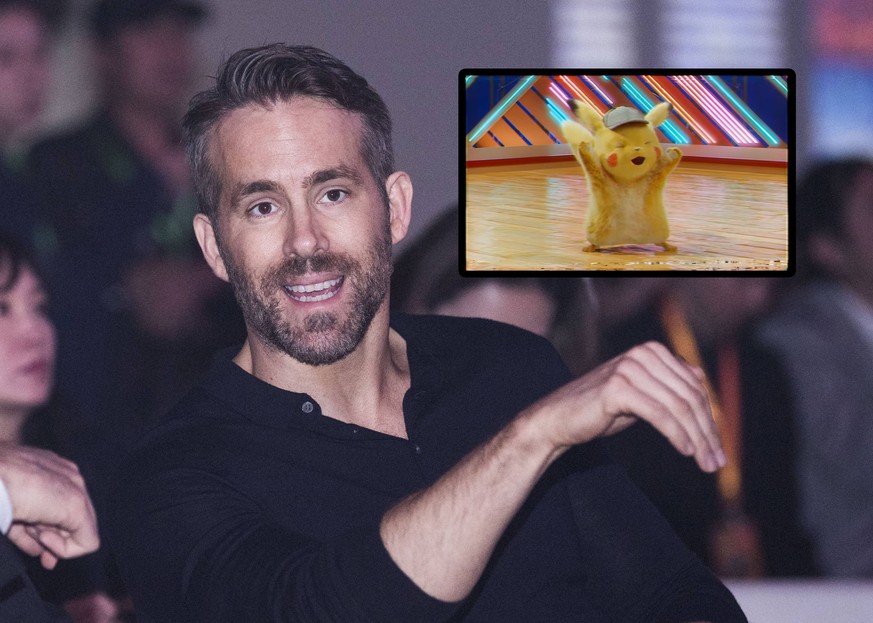 Canadian-American actor Ryan Reynolds attends a press conference for new movie Pokemon Detective Pikachu in Beijing, China, 21 April 2019. *** Local Caption *** Ryan Reynolds teams up with co-stars to ...