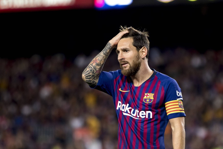 August 18, 2018 - Barcelona, Catalonia, Spain - Leo Messi during the spanish league La Liga match between FC Barcelona Barca and Deportivo Alaves at Camp Nou Stadium in Barcelona, Catalonia, Spain on  ...