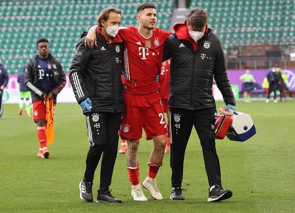 Lucas Hernandez FC Bayern Muenchen verletzt DFL REGULATIONS PROHIBIT ANY USE OF PHOTOGRAPHS AS IMAGE SEQUENCES AND/OR QUASI-VIDEO. *** Lucas Hernandez FC Bayern Muenchen injured DFL REGULATES PROHIBIT ...