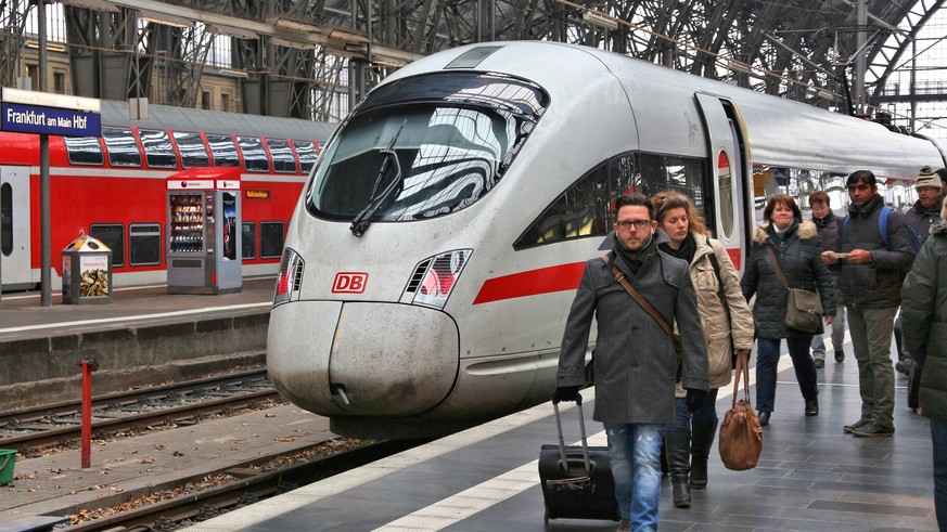 Frankfurt: Passengers alight the Intercity train at Frankfurt Hauptbahnhof station in Germany. It is among 5 busiest stations in Europe with 450,000 daily passengers.