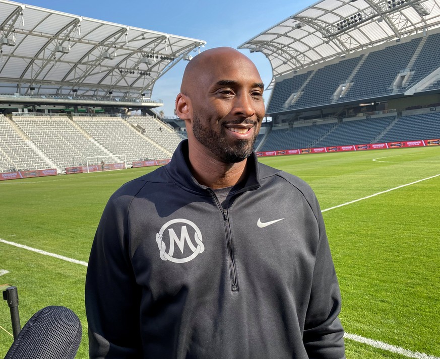 FILE PHOTO: Former Los Angeles Lakers guard Kobe Bryant speaks to reporters at a Major League Soccer event in downtown Los Angeles, U.S. January 15, 2020. REUTERS/Rory Carroll/File Photo