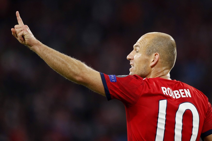 Arjen Robben of FC Bayern Munchen during the UEFA Champions League group E match between Bayern Munich and Ajax Amsterdam at the Allianz Arena on October 02, 2018 in Munich, Germany UEFA Champions Lea ...