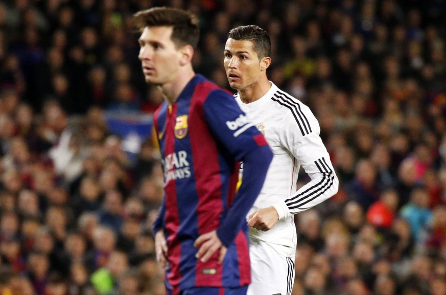 March 22, 2015 - Barcelona, Spain - BARCELONA - jmarch 22- SPAIN: Leo Messi and Cristiano Ronaldo in the match between FC Barcelona Barca and Real Madrid, for the week 28 of the Liga BBVA, played at t ...