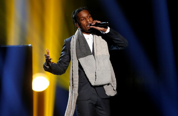 FILE PHOTO: A$AP Rocky performs &quot;I&#039;m Not the Only One&quot; with Sam Smith (not pictured) during the 42nd American Music Awards in Los Angeles, California November 23, 2014. REUTERS/Mario An ...
