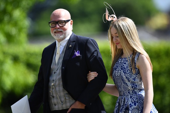 ENGLEFIELD GREEN, ENGLAND - MAY 20: Gary Goldsmith (L), uncle of the bride attends the wedding of Pippa Middleton and James Matthews at St Mark&#039;s Church on May 20, 2017 in Englefield Green, Engla ...