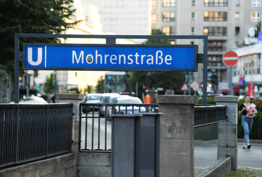 A sign for &quot;Mohrenstrasse&quot; subway station is seen in central Berlin, Germany July 3, 2020. REUTERS/Annegret Hilse