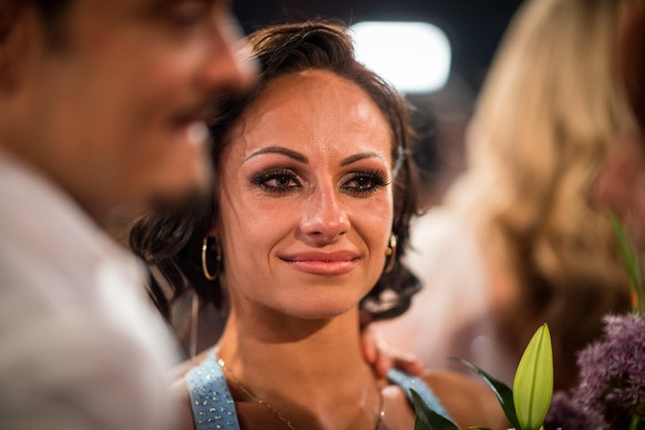 COLOGNE, GERMANY - JUNE 02: Marta Arndt cries after the semi final of the tenth season of the television competition &#039;Let&#039;s Dance&#039; on June 2, 2017 in Cologne, Germany. (Photo by Lukas S ...