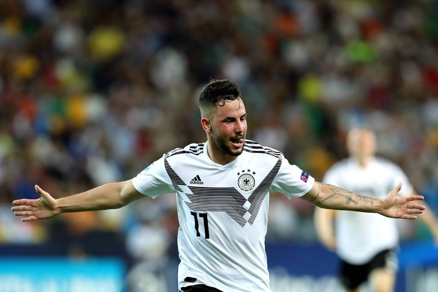 Marco Richter of Germany celebrates after scoring the goal of 2-0 Udine 17-06-2019 Stadio Friuli Football UEFA Under 21 Championship Italy 2019 Group Stage - Final Tournament Group A Germany - Denmark ...