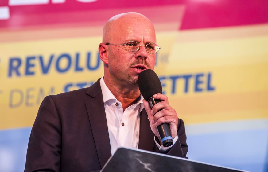August 30, 2019, Koenigs Wusterhausen, Brandenburg, Germany: ANDREAS KALBITZ of the Alternative for Germany in Brandenburg. Kalbitz was recently outed as having attended a neonazi event in Athens with ...