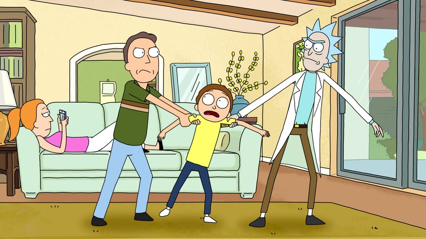 RICK AND MORTY, from left: Summer Smith, Jerry Smith, Morty Smith, Rick Sanchez, Season 1. photo: Adult Swim / Courtesy: Everett Collection Cartoon Network/Courtesy Everett Collection ACHTUNG AUFNAHME ...