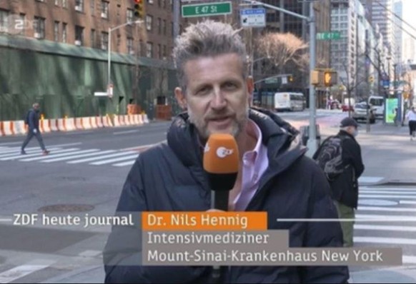 Nils Hennig ist Arzt in New York. Auch beim "Heute Journal" gab er schon ein Interview.
