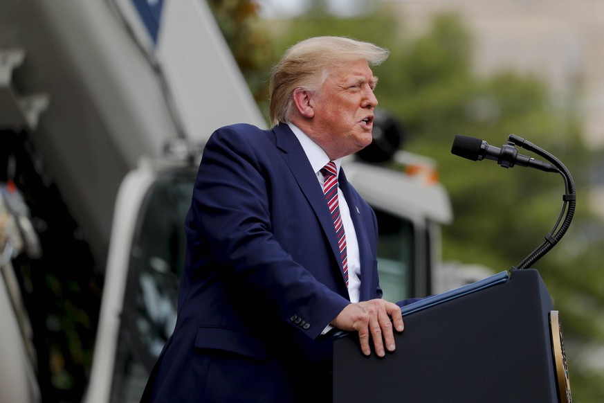 United States President Donald J. Trump, speaks during a Rolling Back Regulations to Help All Americans event on the South Lawn of the White House in Washington, DC, US, on Thursday, July 16, 2020. Ru ...