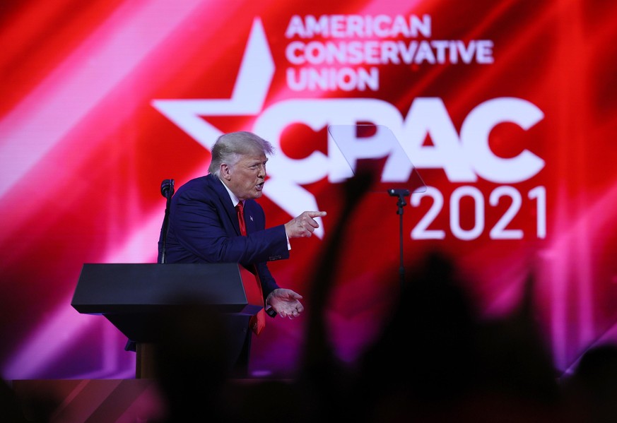 ORLANDO, FLORIDA - FEBRUARY 28: Former U.S. President Donald Trump addresses the Conservative Political Action Conference (CPAC) held in the Hyatt Regency on February 28, 2021 in Orlando, Florida. Beg ...