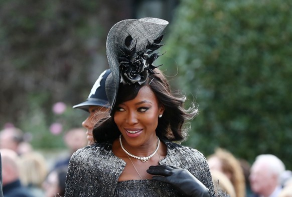 Naomi Campbell arrives ahead of the wedding of Princess Eugenie and Jack Brooksbank at St George&#039;s Chapel in Windsor Castle, Britain October 12, 2018. Gareth Fuller/Pool via REUTERS