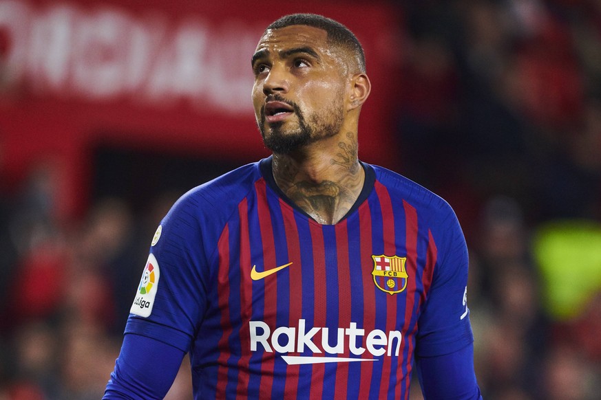 23.01.2019, xslx, Fussball Copa del Rey, FC Sevilla - FC Barcelona Barca emspor, v.l. Kevin Prince Boateng (FC Barcelona) (DFL/DFB REGULATIONS PROHIBIT ANY USE OF PHOTOGRAPHS as IMAGE SEQUENCES and/or ...