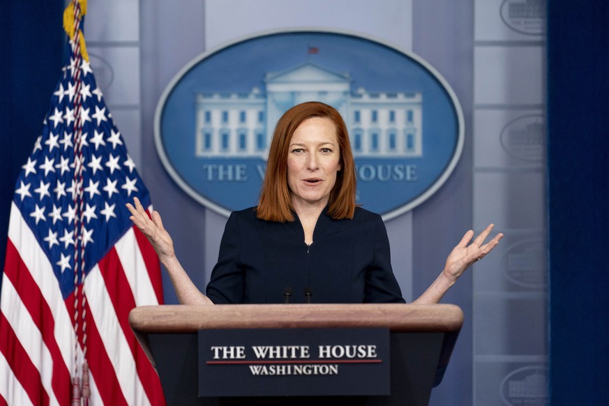 White House press secretary Jen Psaki speaks at a press briefing at the White House, Wednesday, March 10, 2021, in Washington. (AP Photo/Andrew Harnik)