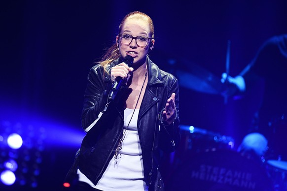 HANOVER, GERMANY - MARCH 05: Singer Stefanie Heinzmann during the finals of the TV show &#039;Our Star For Austria&#039; (german title: Unser Song fuer Oesterreich) on March 5, 2015 in Hanover, German ...