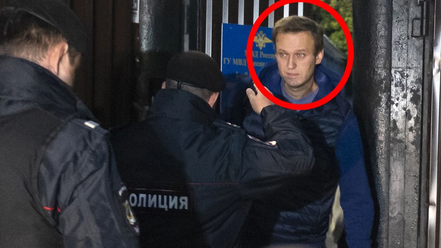 Nawalny bei seiner Festnahme in Russland.