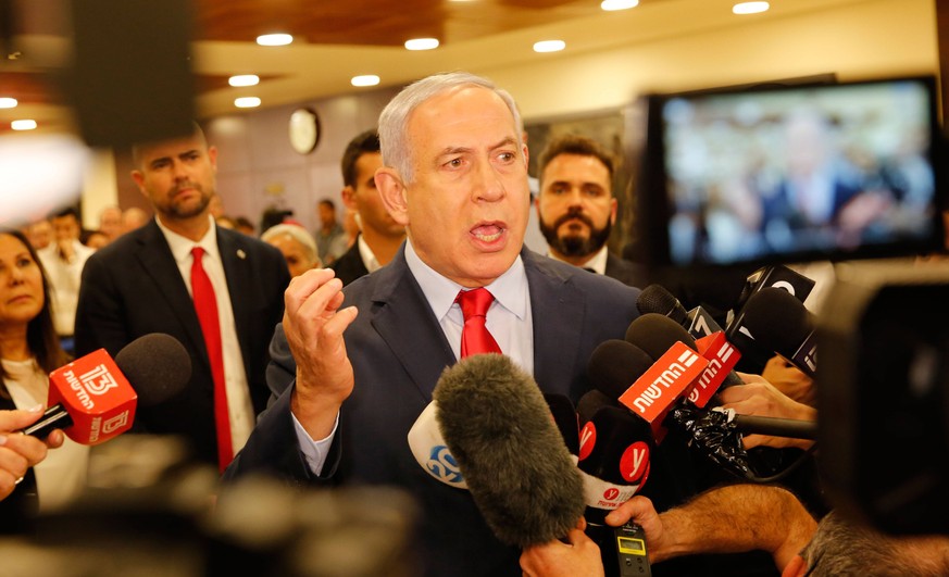 Entertainment Bilder des Tages (190530) -- JERUSALEM, May 30, 2019 -- Israeli Prime Minister Benjamin Netanyahu (front) speaks at the Knesset, the Israeli parliament, in Jerusalem, on May 30, 2019. Th ...