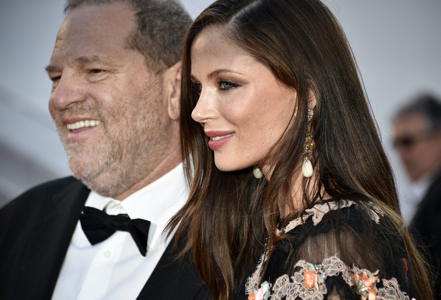 epa04762673 US producer Harvey Weinstein (L) and his wife Georgina Chapman (R) arrive for the screening of &#039;The Little Prince&#039; during the 68th annual Cannes Film Festival, in Cannes, France, ...