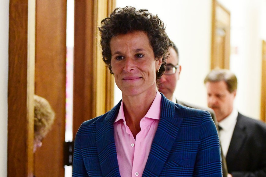 NORRISTOWN, PA - APRIL 25: Andrea Constand, main accuser in the Bill Cosby trial, leaves courtroom A after testifying in the Bill Cosby sexual assault trial at the Montgomery County Courthouse, on Apr ...