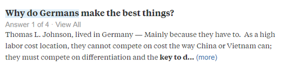 Warum machen Deutsche die besten Dinge?