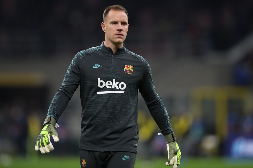 Marc-Andre Ter Stegen of FC Barcelona, Barca during the UEFA Champions League match at Giuseppe Meazza, Milan. Picture date: 10th December 2019. Picture credit should read: Jonathan Moscrop/Sportimage ...