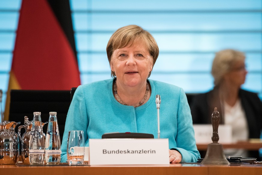 Bundeskanzlerin Angela Merkel CDU nimmt am 19. August 2020 an der Kabinettsitzung der Bundesregierung im Kanzleramt in Berlin teil. Kabinettsitzung der Bundesregierung *** Federal Chancellor Angela Me ...