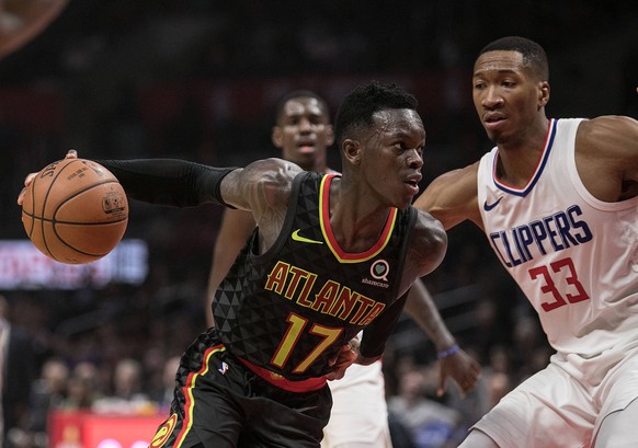 January 8, 2018 - Los Angeles, California, U.S - Dennis Schroder 17 of the Atlanta Hawks with the ball during their NBA Basketball Herren USA game with the Los Angeles Clippers on Monday January 8, 20 ...