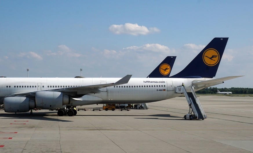 Lufthansa-Flugzeuge, aufgenommen auf dem Franz-Josef-Strauss Flughafen in Muenchen, Bayern, am 11. Juli 2018. Lufthansa aircraft taken on the Franz Josef Strauss airport in Munich Bavaria on 11 July 2 ...