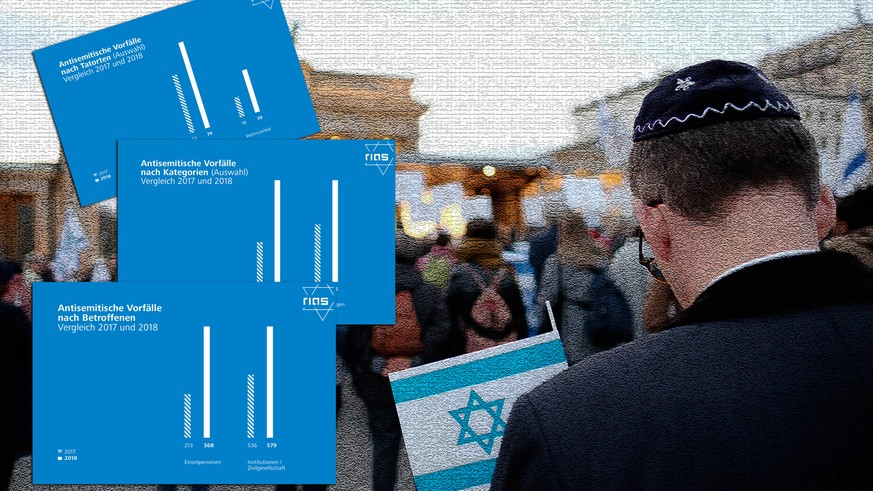 Demonstration gegen Antisemitismus unter dem Motto 70 Jahre Israel – Solidarität mit den Juden und ihrem Staat in Zeiten wachsenden Hasses in Berlin-Mitte snapshot-photography/xK.M.Krause *** Demonstr ...