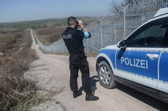 March 23, 2017 - Kapitan Andreevo, Bulgaria - A member of the German federal police on patrol along the Bulgaria - Turkish border, near Kapitan Andreevo border crossing point, some 280 km east the Bul ...