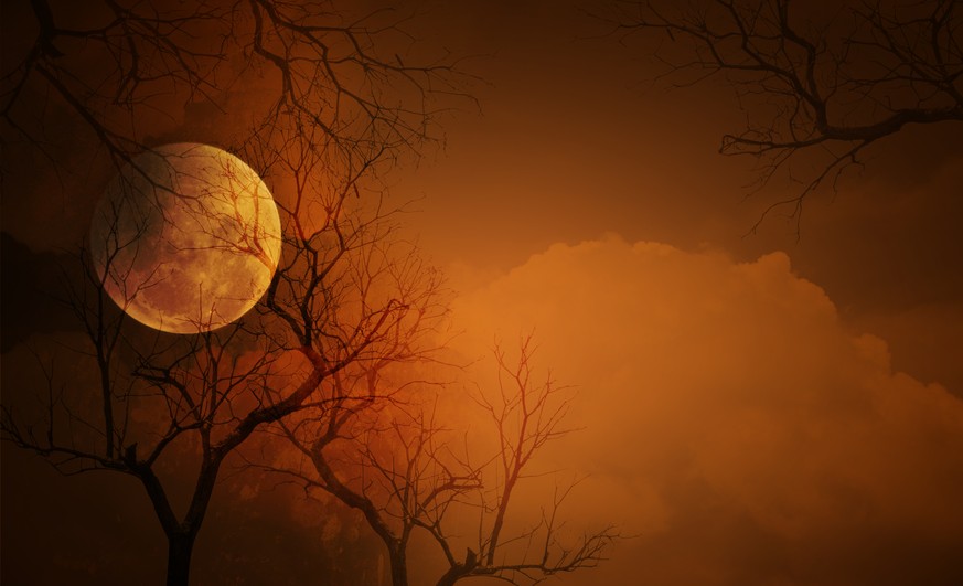 Full moon with Halloween background
