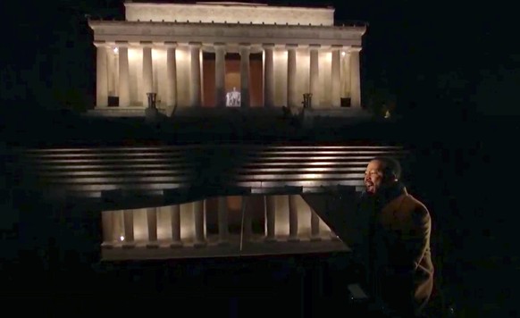 In this image from video, John Legend performs during the Celebrating America event on Wednesday, Jan. 20, 2021, following the inauguration of Joe Biden as the 46th president of the United States. (Bi ...