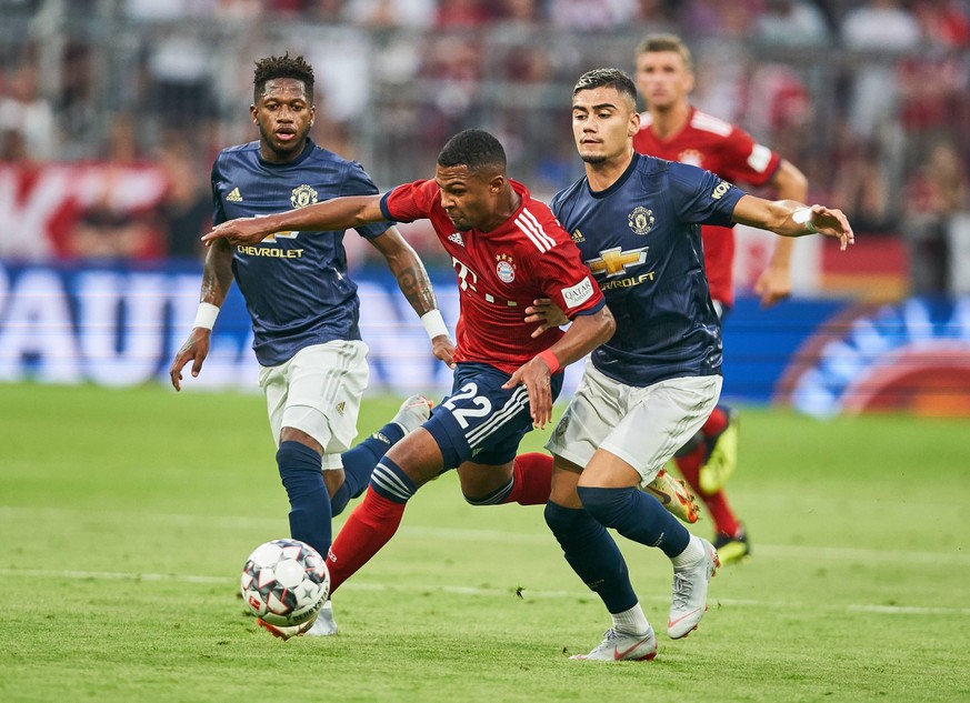 FC Bayern Munich - Manchester United ManU August 05, 2018 Serge GNABRY, FCB 22 compete for the ball, tackling, duel, header against FRED, MANU 17 Andreas PEREIRA, MANU 15 FC Bayern Munich - Manchester ...