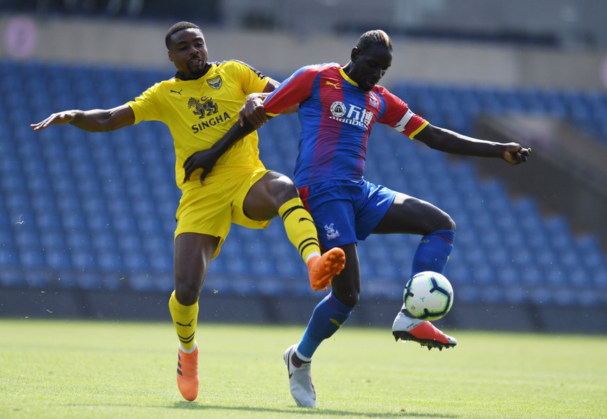 Soccer Football - Pre Season Friendly - Oxford United v Crystal Palace - Kassam Stadium, Oxford, Britain - July 21, 2018 Crystal Palace&#039;s Mamadou Sakho in action Action Images via Reuters/Alan Wa ...